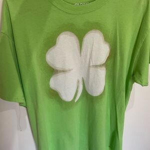 Gildan Kids Lime Green T-Shirt with White Clover